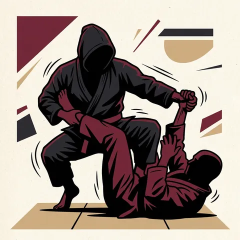 איור ג'יו ג'יטסו ברזילאי בסגנון FightGuide